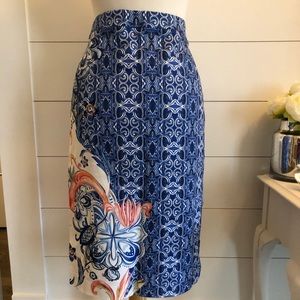 Shin length pencil skirt